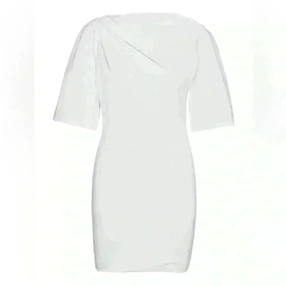 IRO Womens Palmero 3/4 Sleeve Boat Neck Mini Dress in White. Size Small - Picture 6 of 13